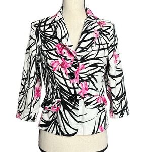 Kim Rogers Blazer PM Floral White Jacket